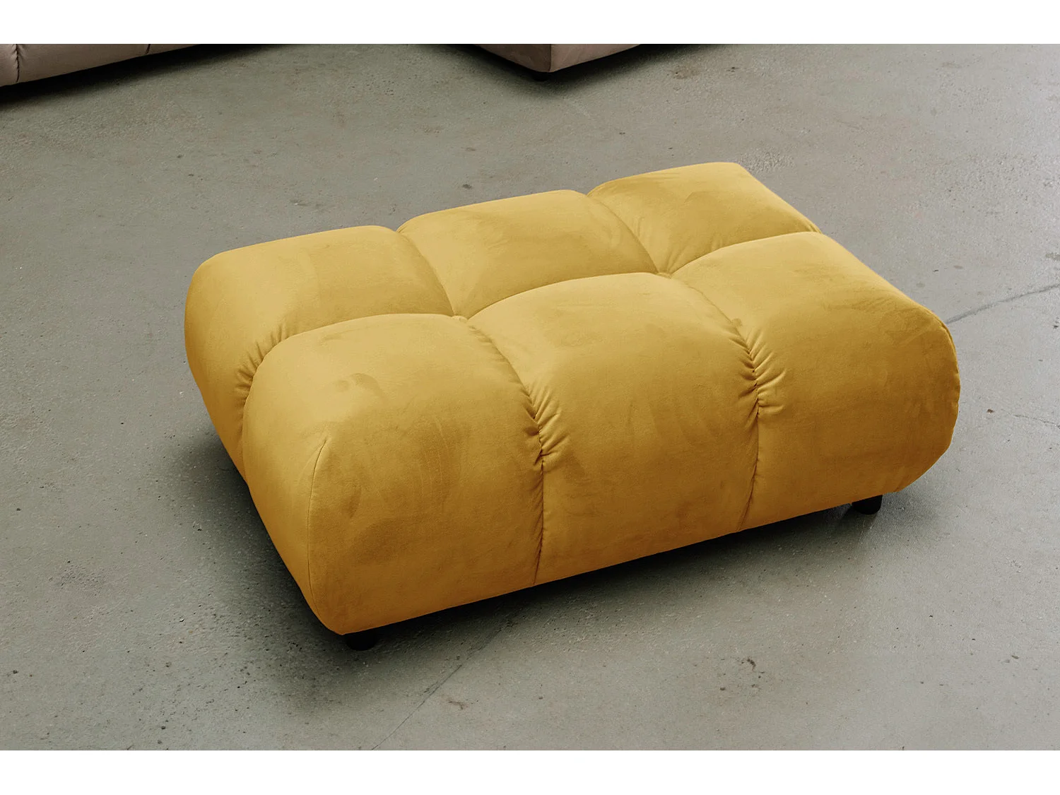 Polsterhocker - Gelb Velvet - VIVIEN