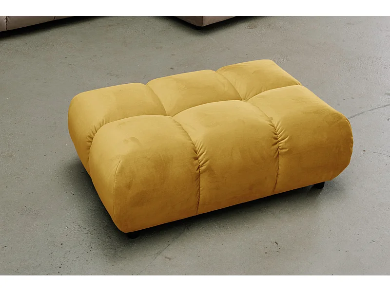 Polsterhocker - Gelb Velvet - VIVIEN