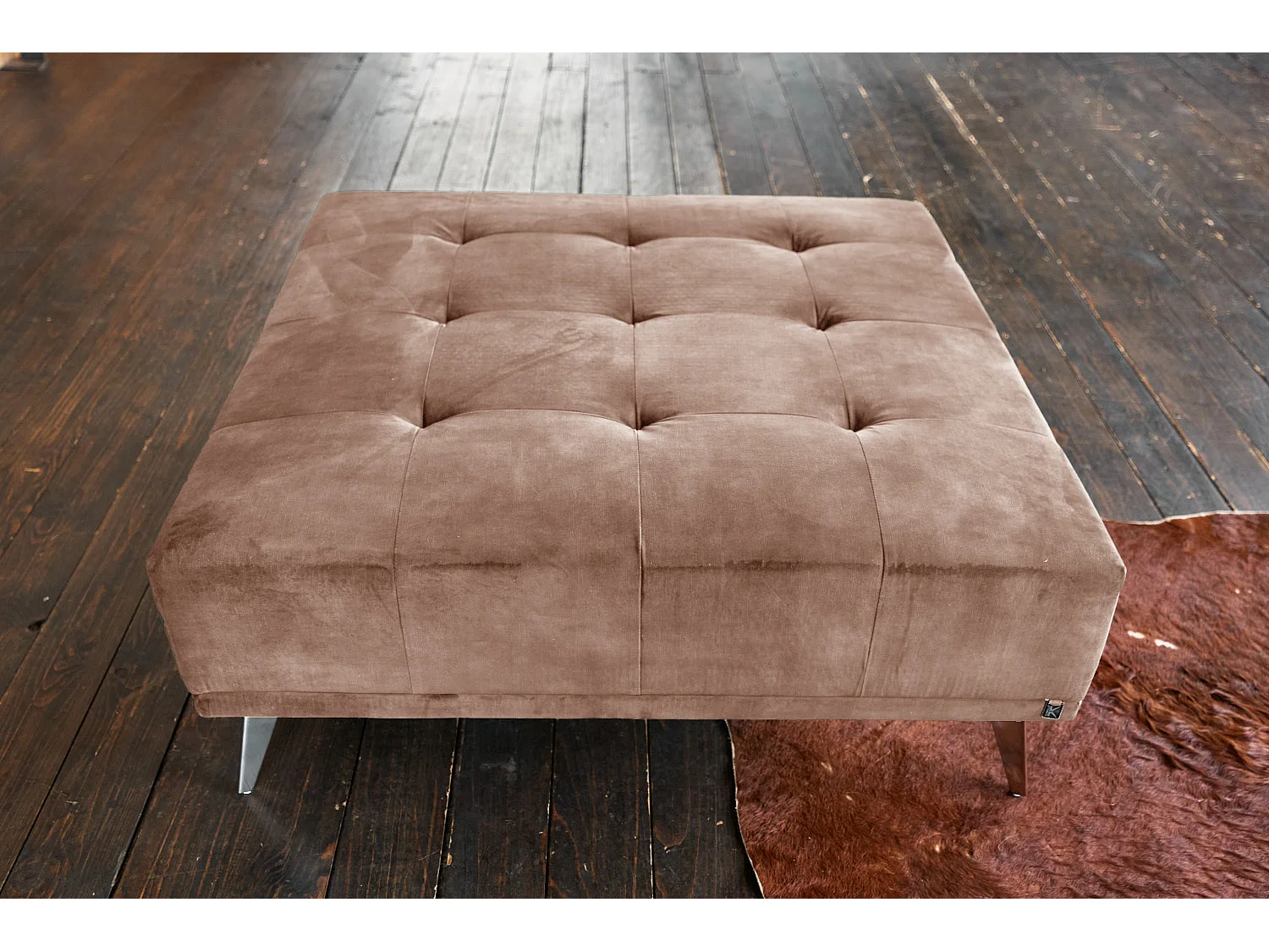 Polsterhocker - Taupe Velvet - WIOLO