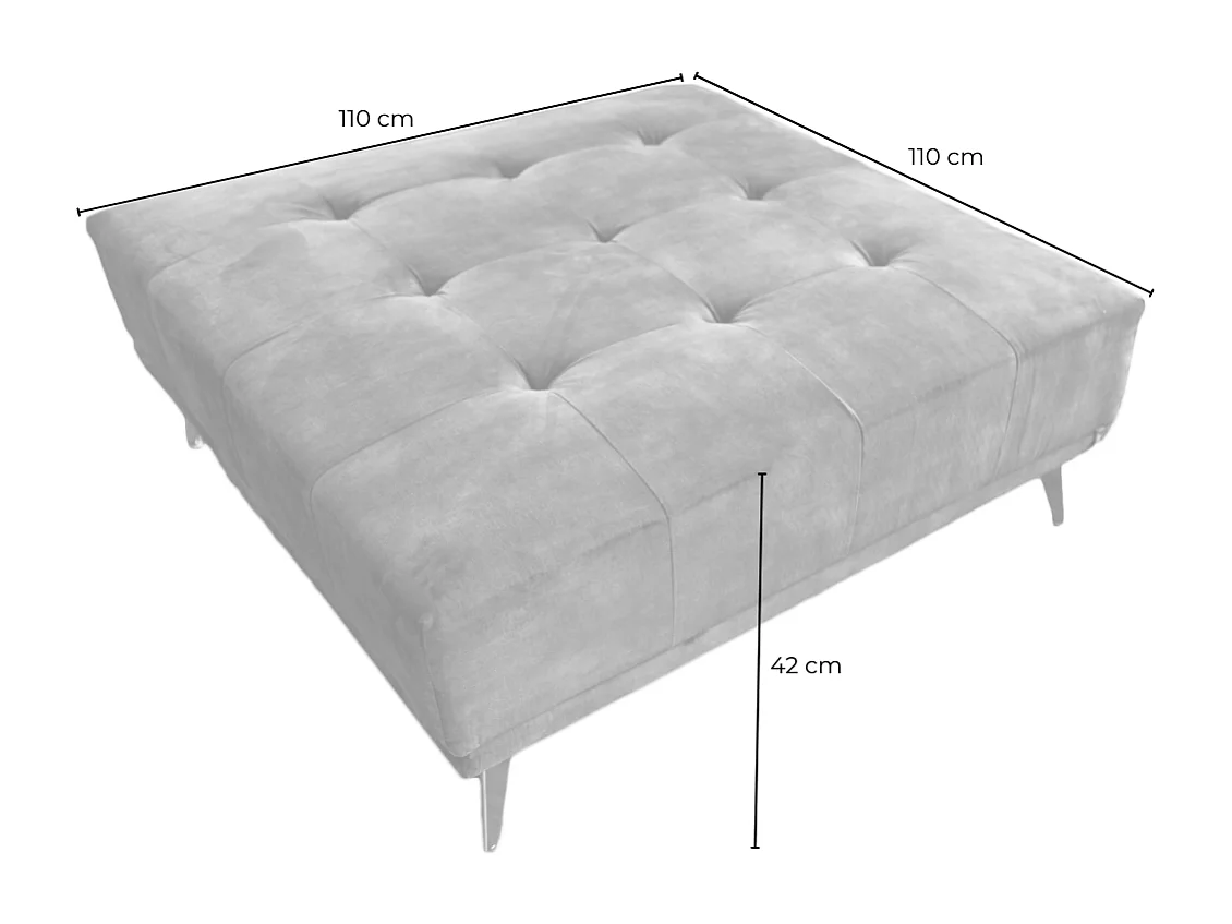 Polsterhocker - Taupe Velvet - WIOLO