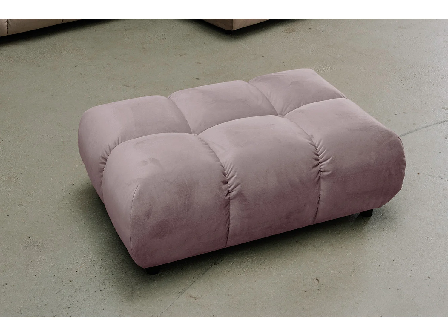 Polsterhocker - Grau Velvet - VIVIEN