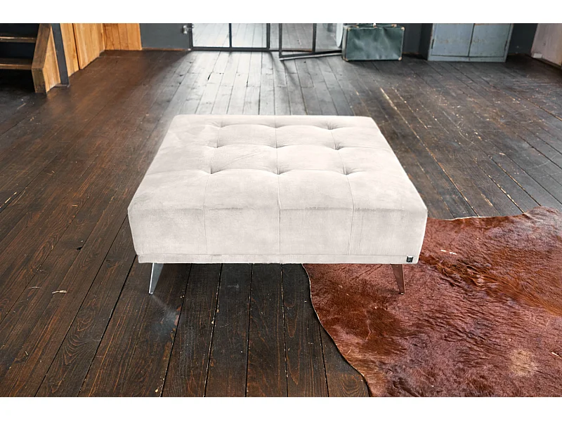 Polsterhocker - Cremeweiß Velvet - WIOLO