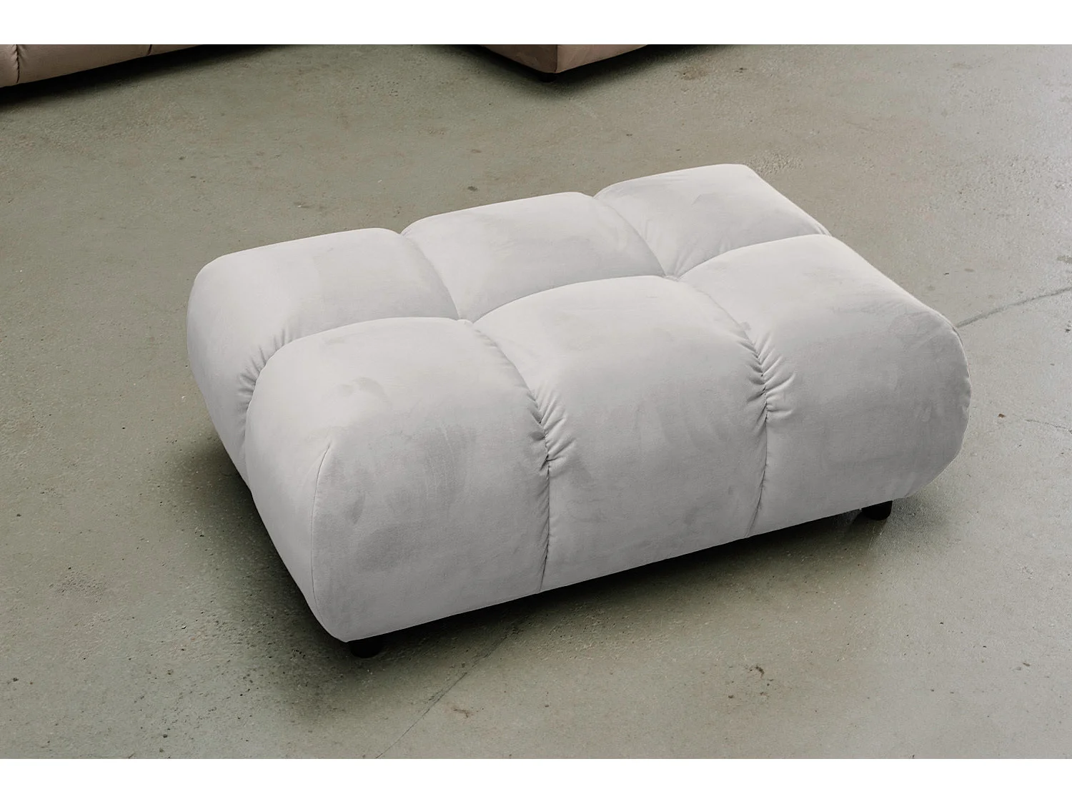 Polsterhocker - Silber Velvet - VIVIEN