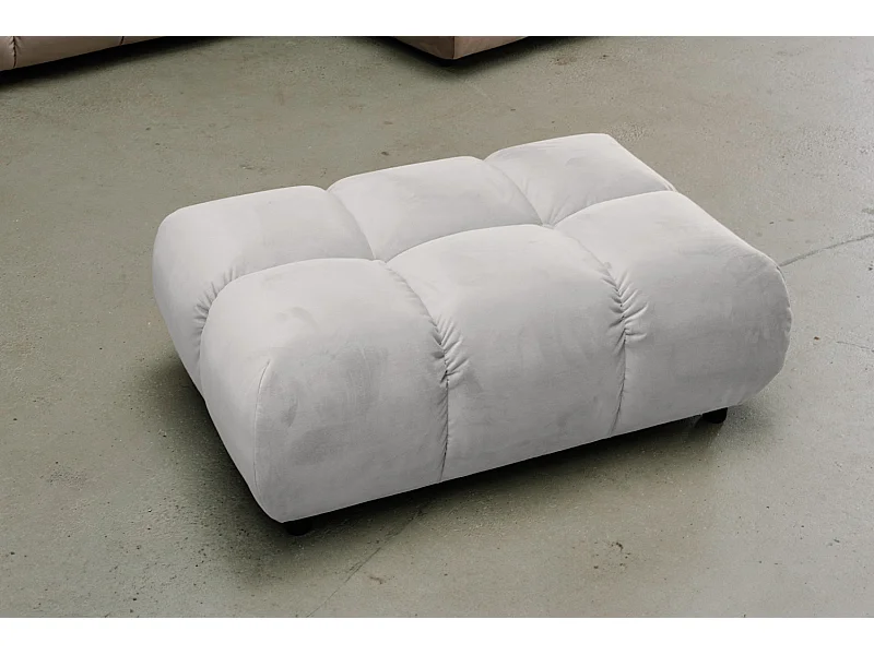 Pufs tapizados - plata terciopelo - VIVIEN