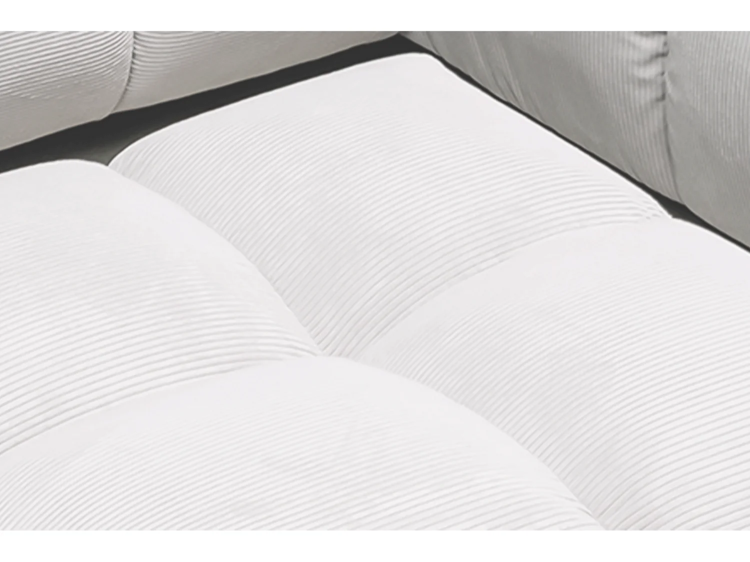 Pouf imbottito - bianco Velluto a coste - VIVIEN