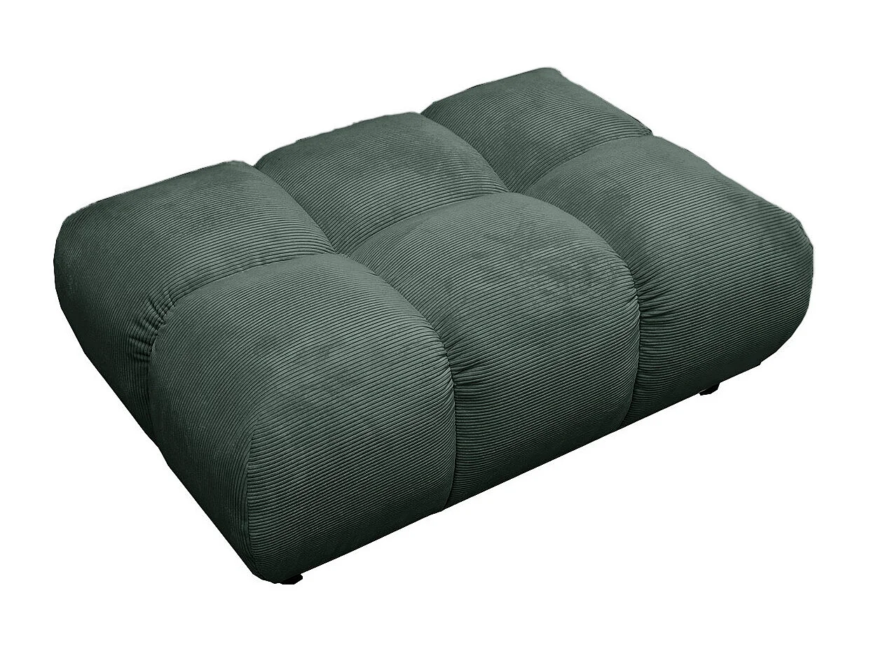 Pouf imbottito - verde smeraldo Velluto a coste - VIVIEN