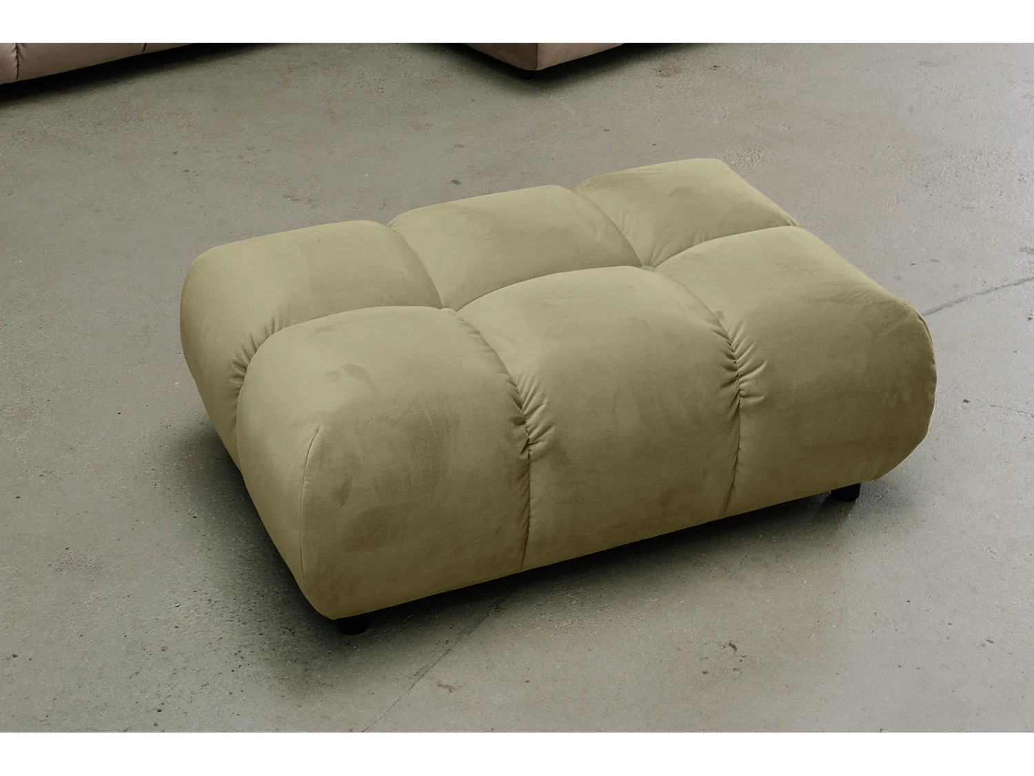 Polsterhocker - Grün Velvet - VIVIEN