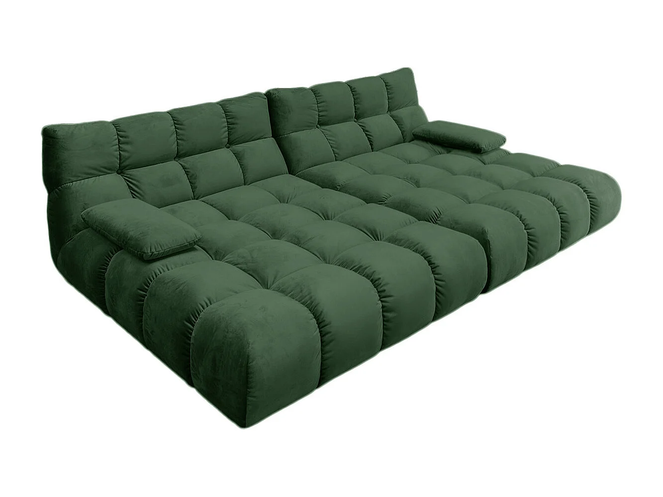 Sofá extra ancho - verde esmeralda terciopelo - VIVIEN