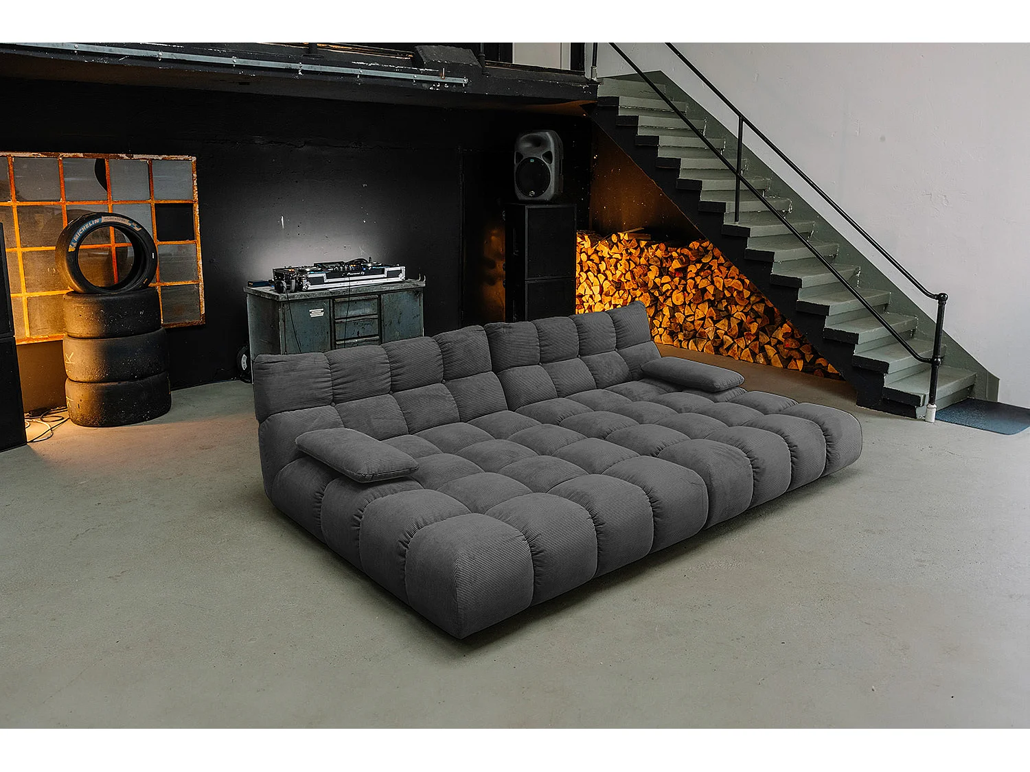 Bigsofa - Anthrazit Cord - VIVIEN