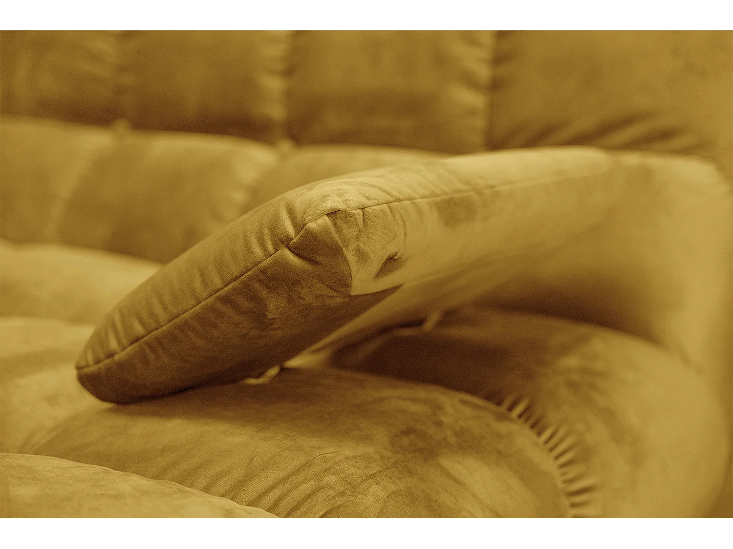 Sofá extra ancho - amarillo terciopelo - VIVIEN