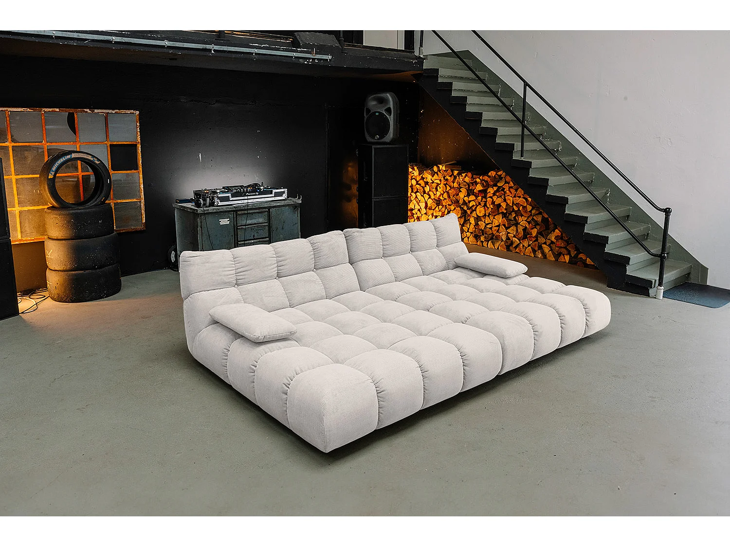 Bigsofa - Silber Cord - VIVIEN