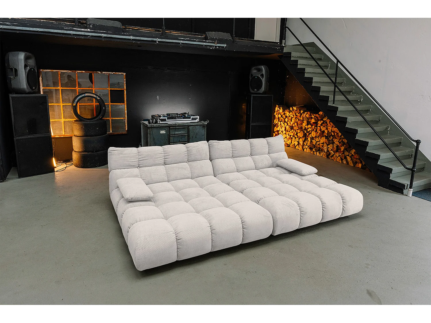 Bigsofa - Silber Cord - VIVIEN