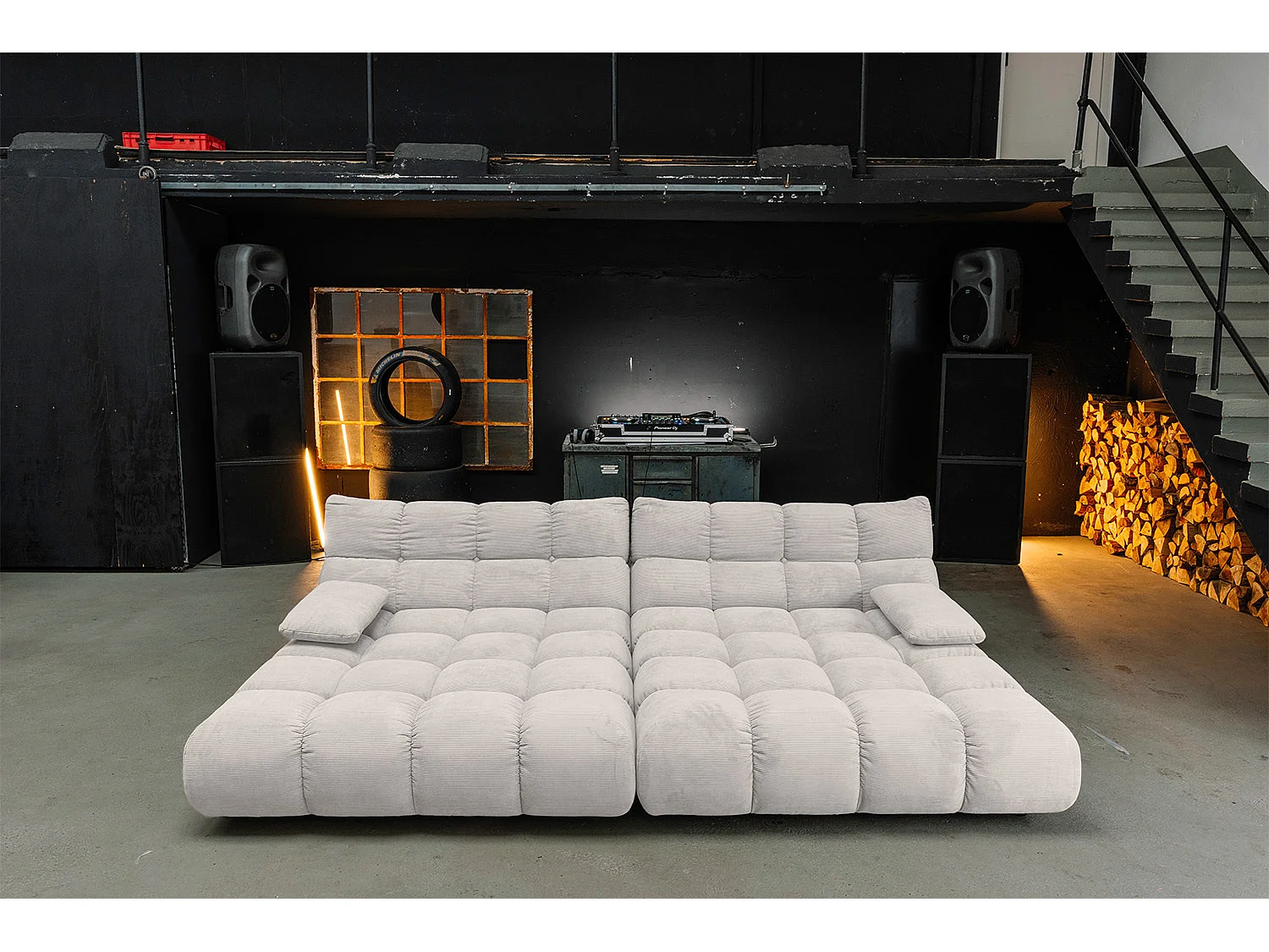 Bigsofa - Silber Cord - VIVIEN