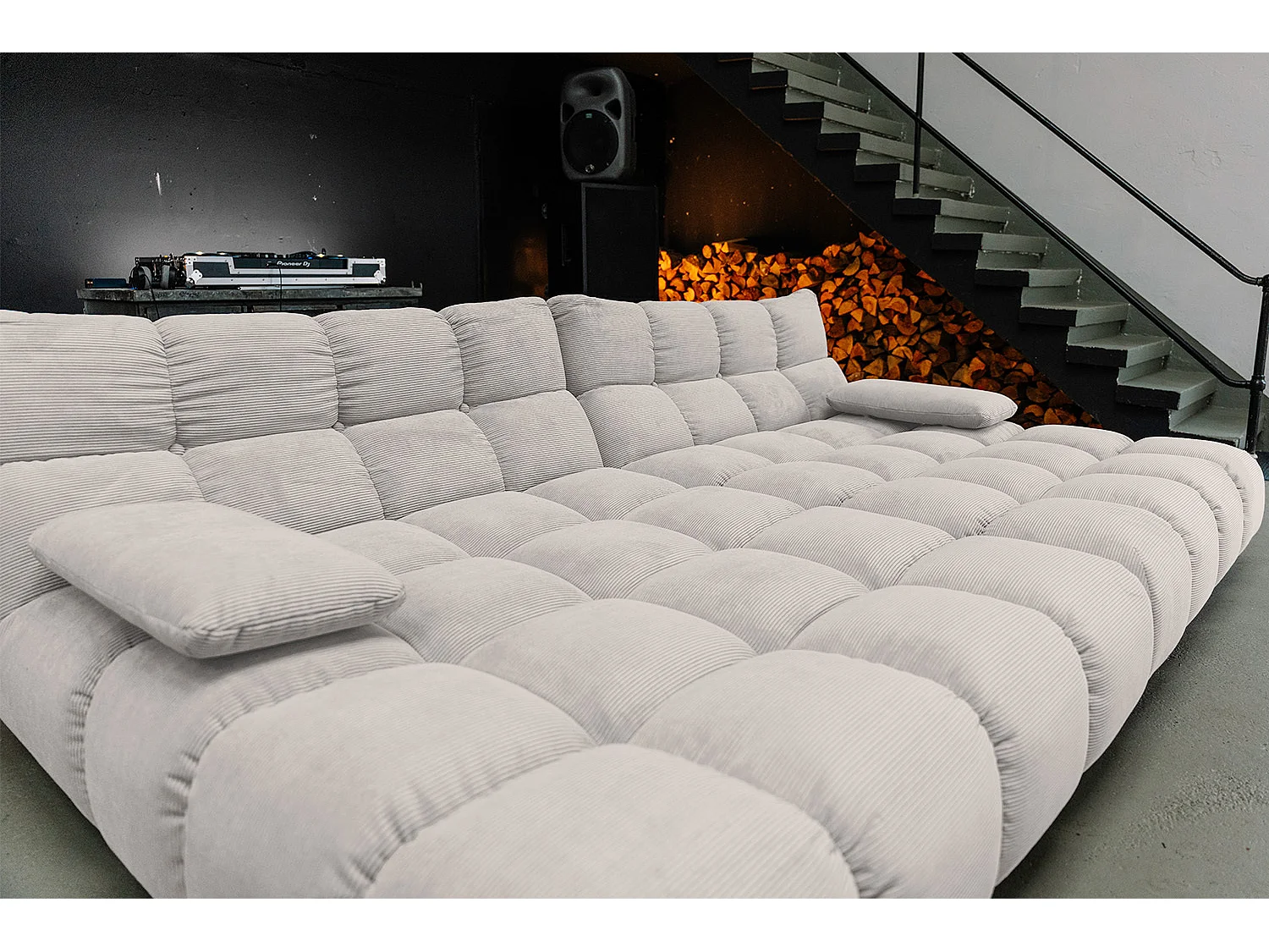 Bigsofa - Silber Cord - VIVIEN