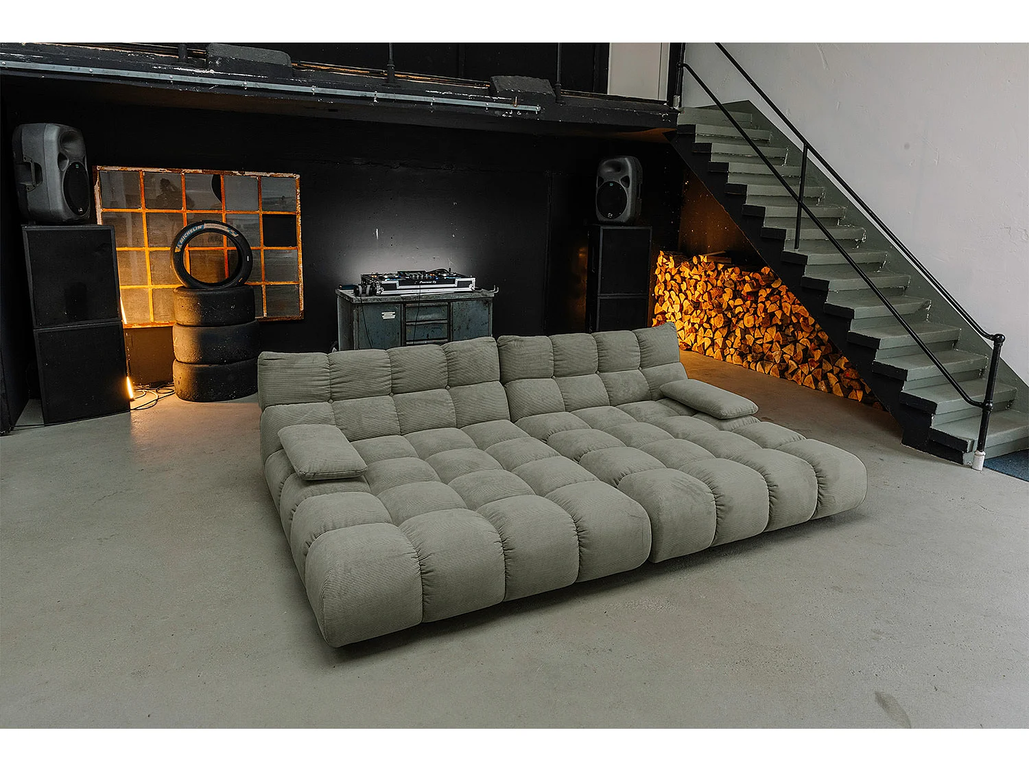 Bigsofa - Grün Cord - VIVIEN