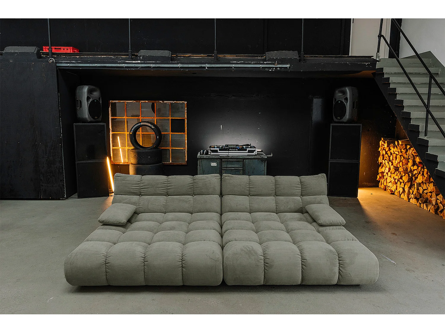 Bigsofa - Grün Cord - VIVIEN