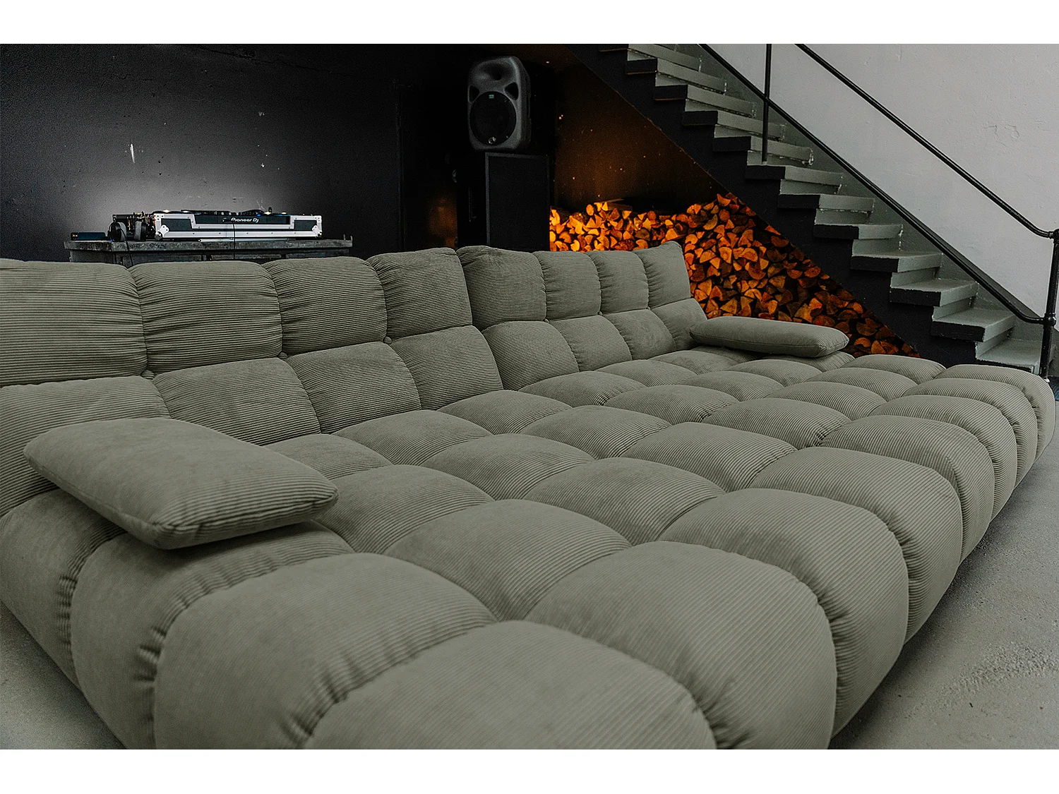 Bigsofa - Grün Cord - VIVIEN