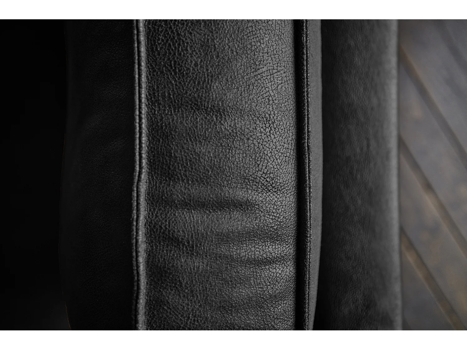 Sofá esquinero - Negro Tejido de fibra de cuero - VILNIUS