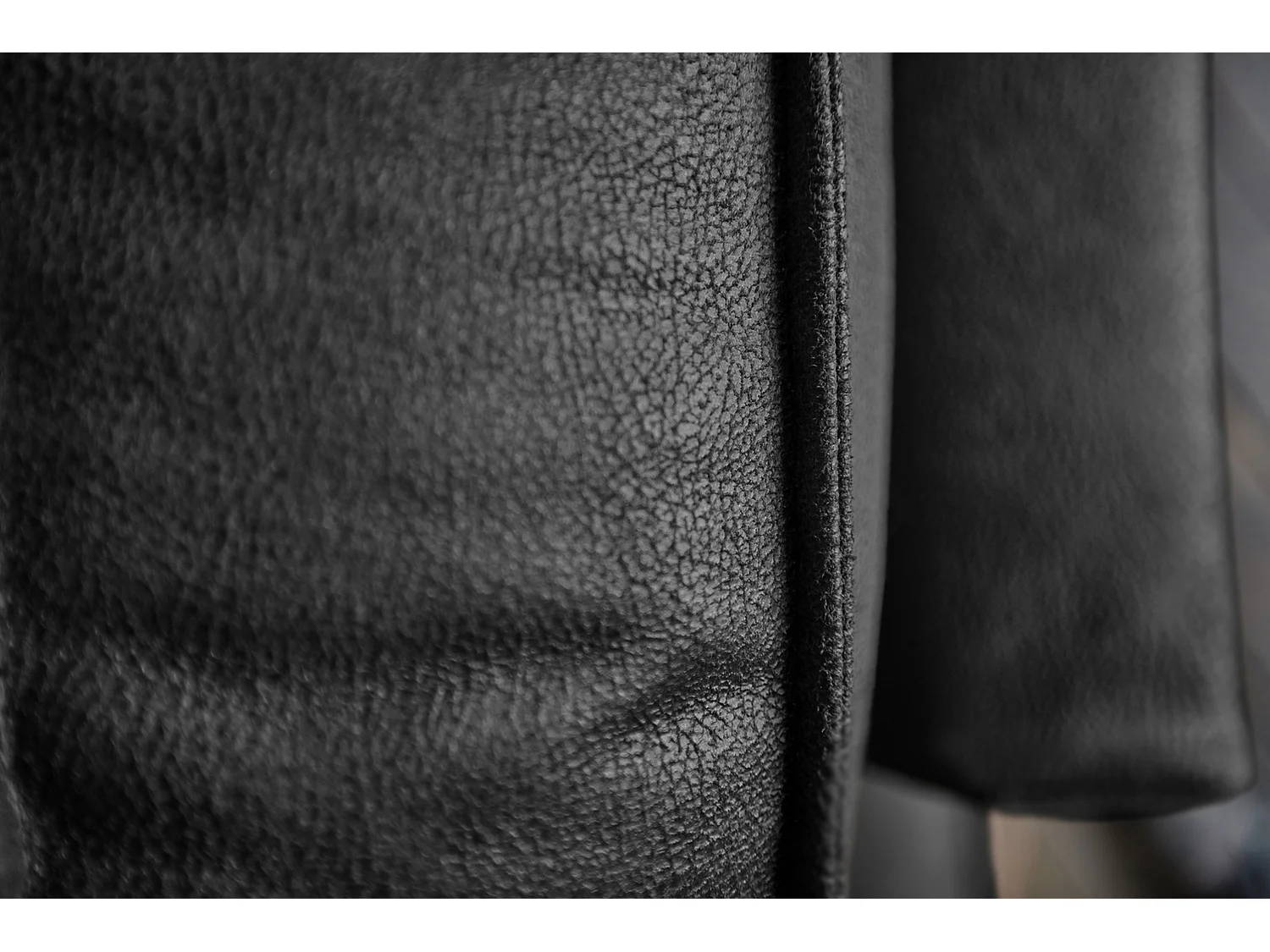 Sofá esquinero - Negro Tejido de fibra de cuero - VILNIUS