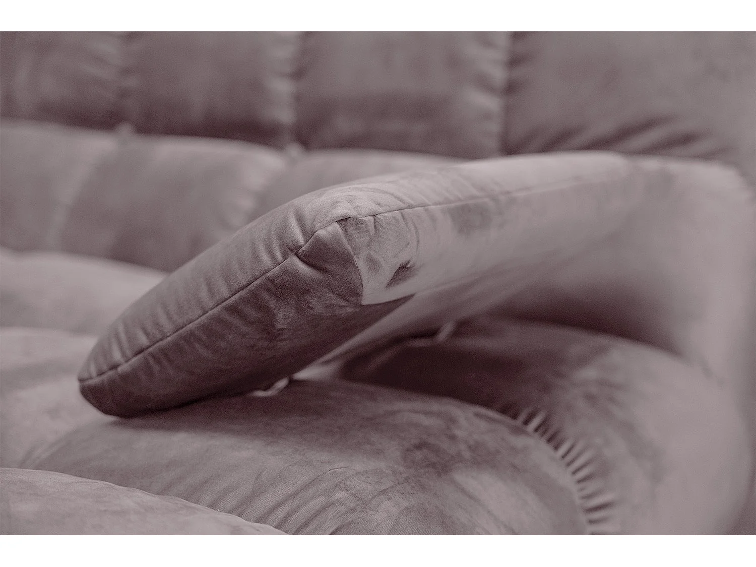 Sofá extra ancho - Gris terciopelo - VIVIEN