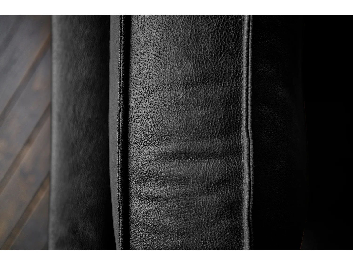 Sofá esquinero - Negro Tejido de fibra de cuero - VILNIUS