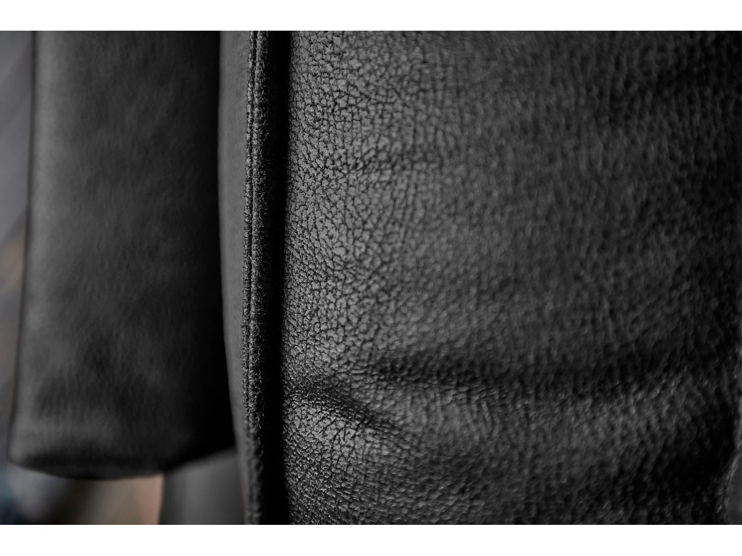 Sofá esquinero - Negro Tejido de fibra de cuero - VILNIUS