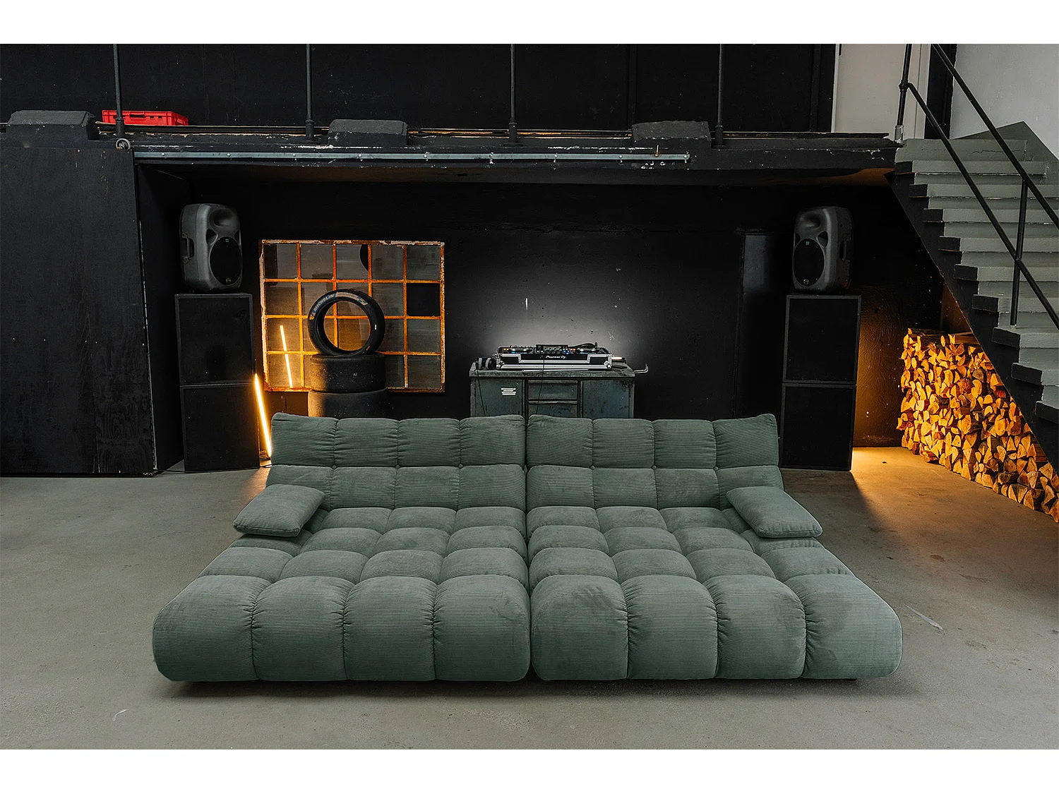 Bigsofa - Smaragdgrün Cord - VIVIEN