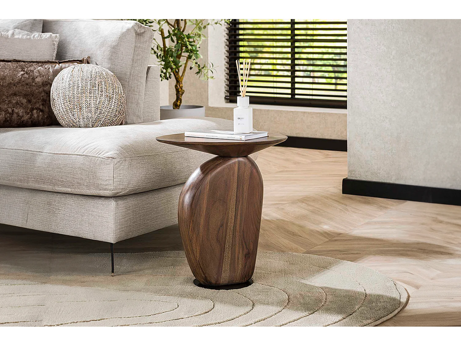 Mesa auxiliar - marrón Madera - 45 x 36 cm - MINOTA