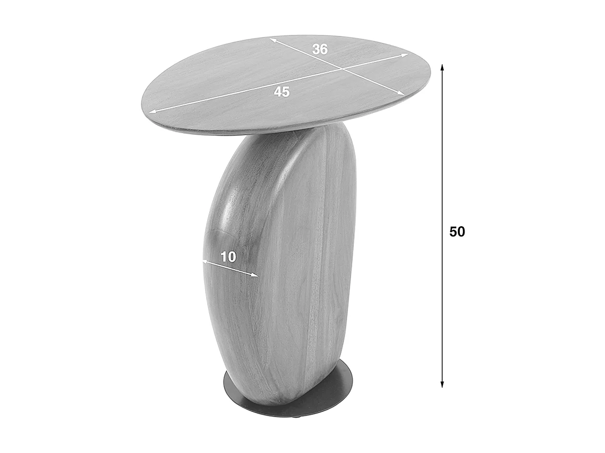 Mesa auxiliar - marrón Madera - 45 x 36 cm - MINOTA