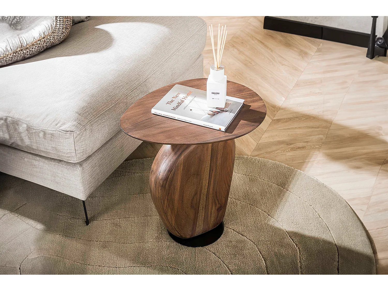 Mesa auxiliar - marrón Madera - 45 x 36 cm - MINOTA