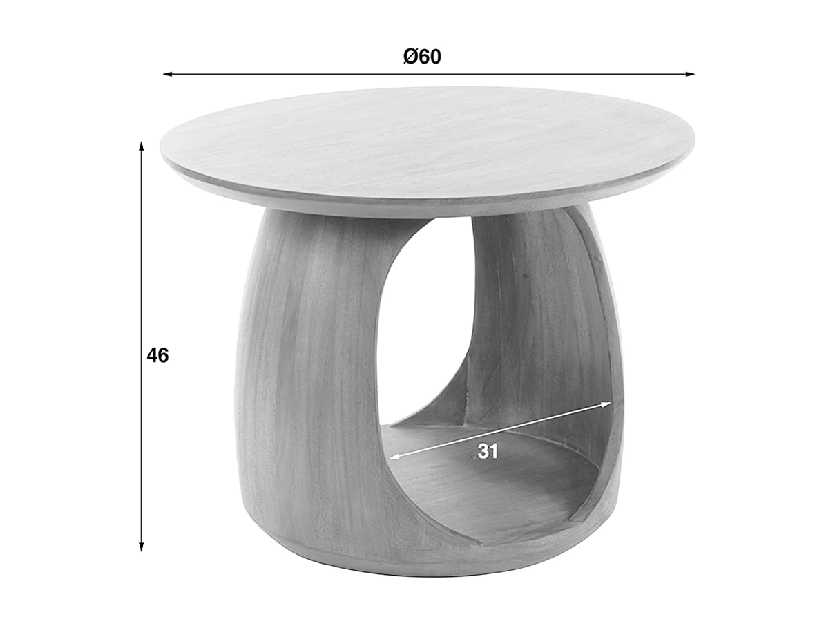 Table d'appoint - marron Bois - 60 x 60 cm - MEVA