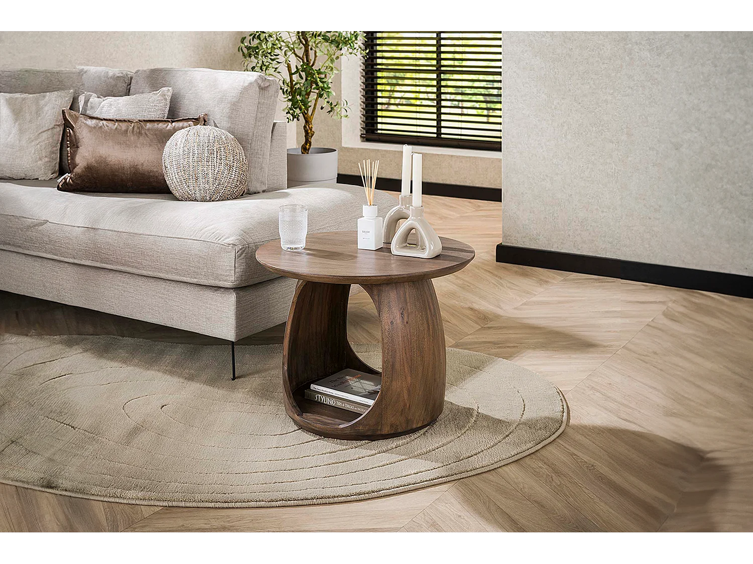 Bijzettafel - Bruin Hout - 60 x 60 cm - MEVA