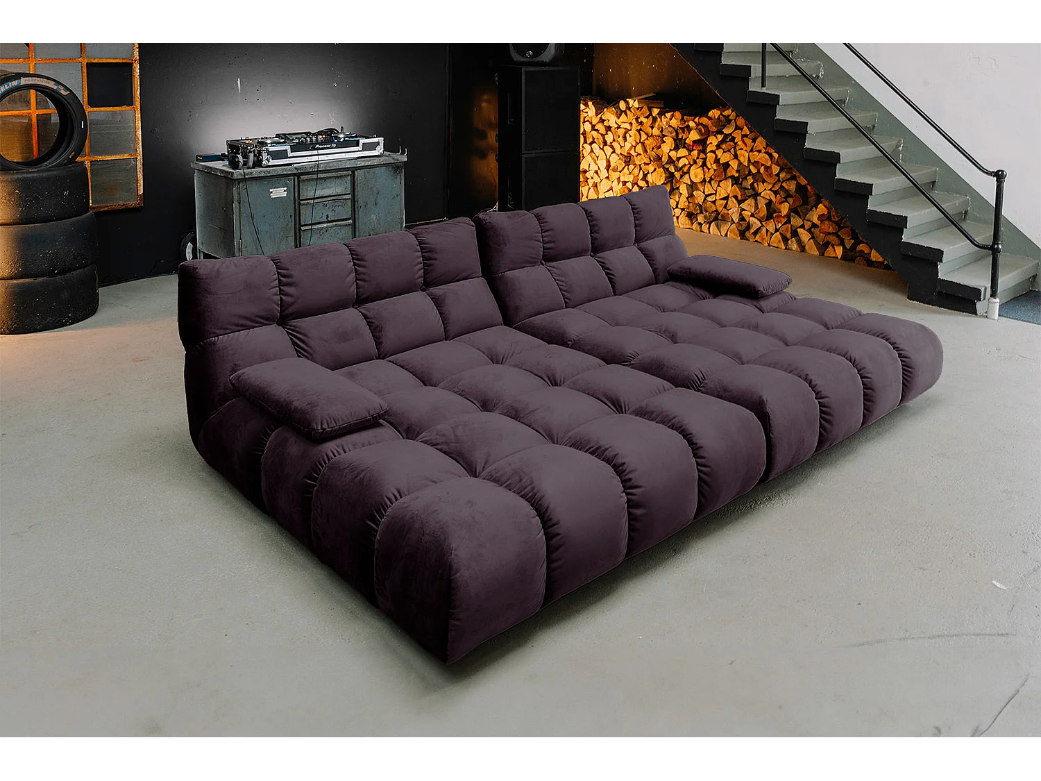 Sofá extra ancho - Violeta terciopelo - VIVIEN