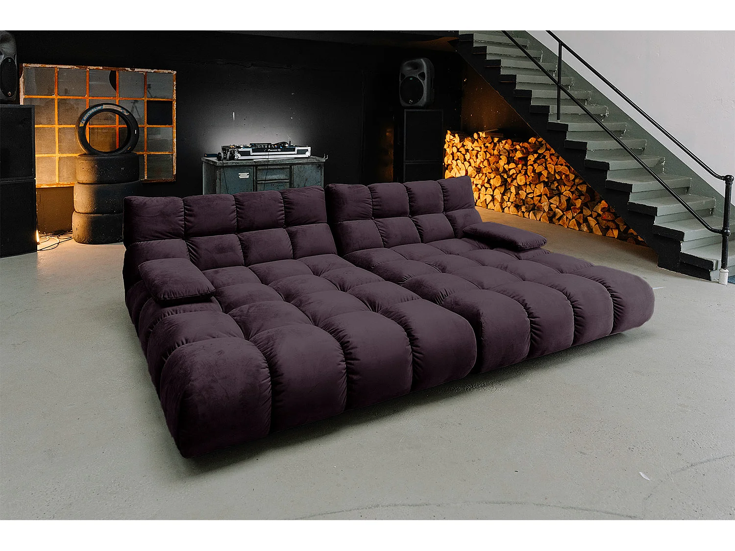 Sofá extra ancho - Violeta terciopelo - VIVIEN