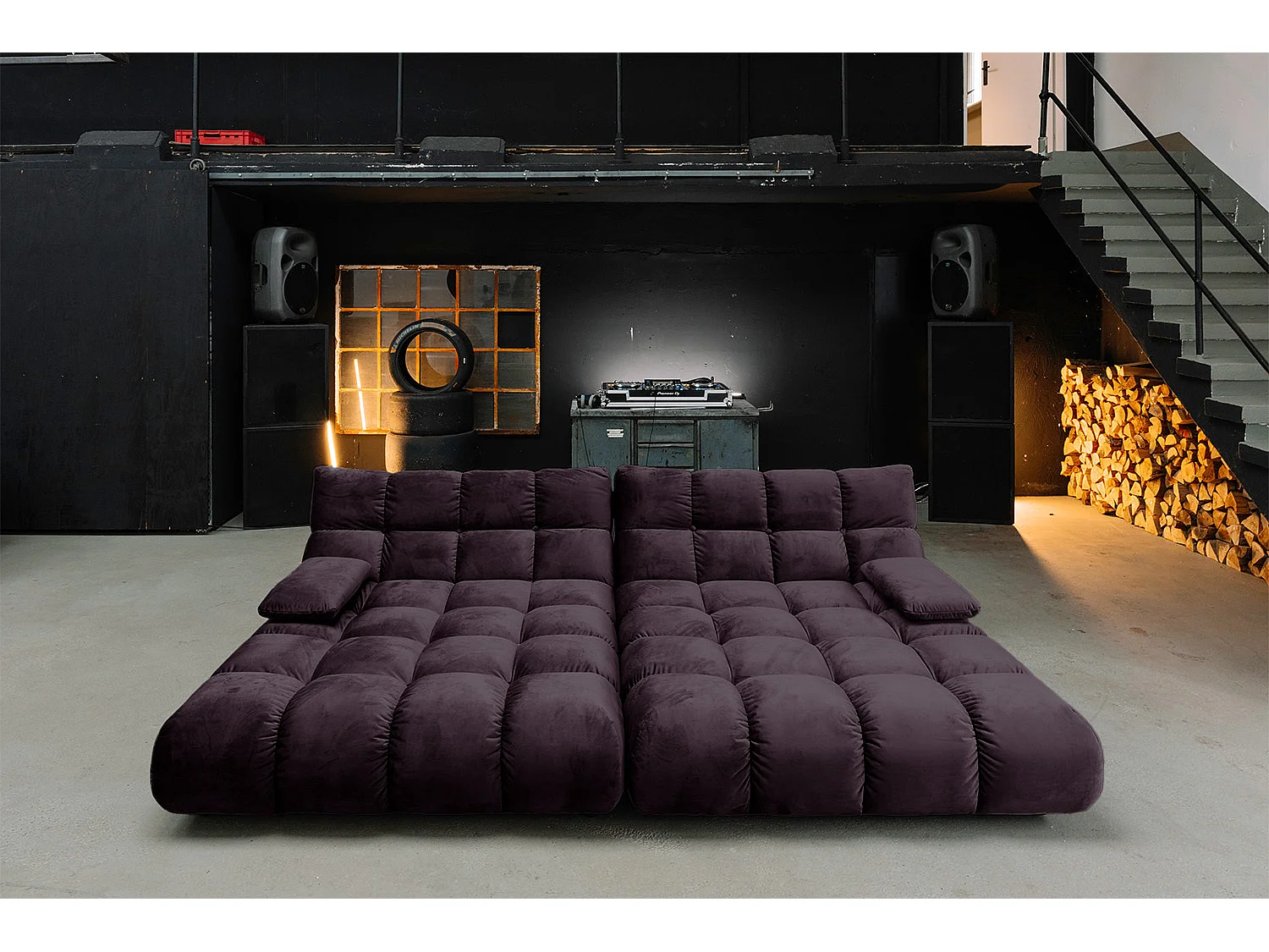 Sofá extra ancho - Violeta terciopelo - VIVIEN