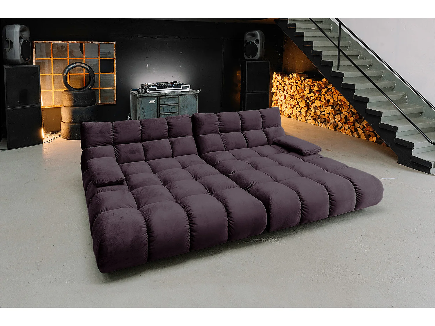 Sofá extra ancho - Violeta terciopelo - VIVIEN