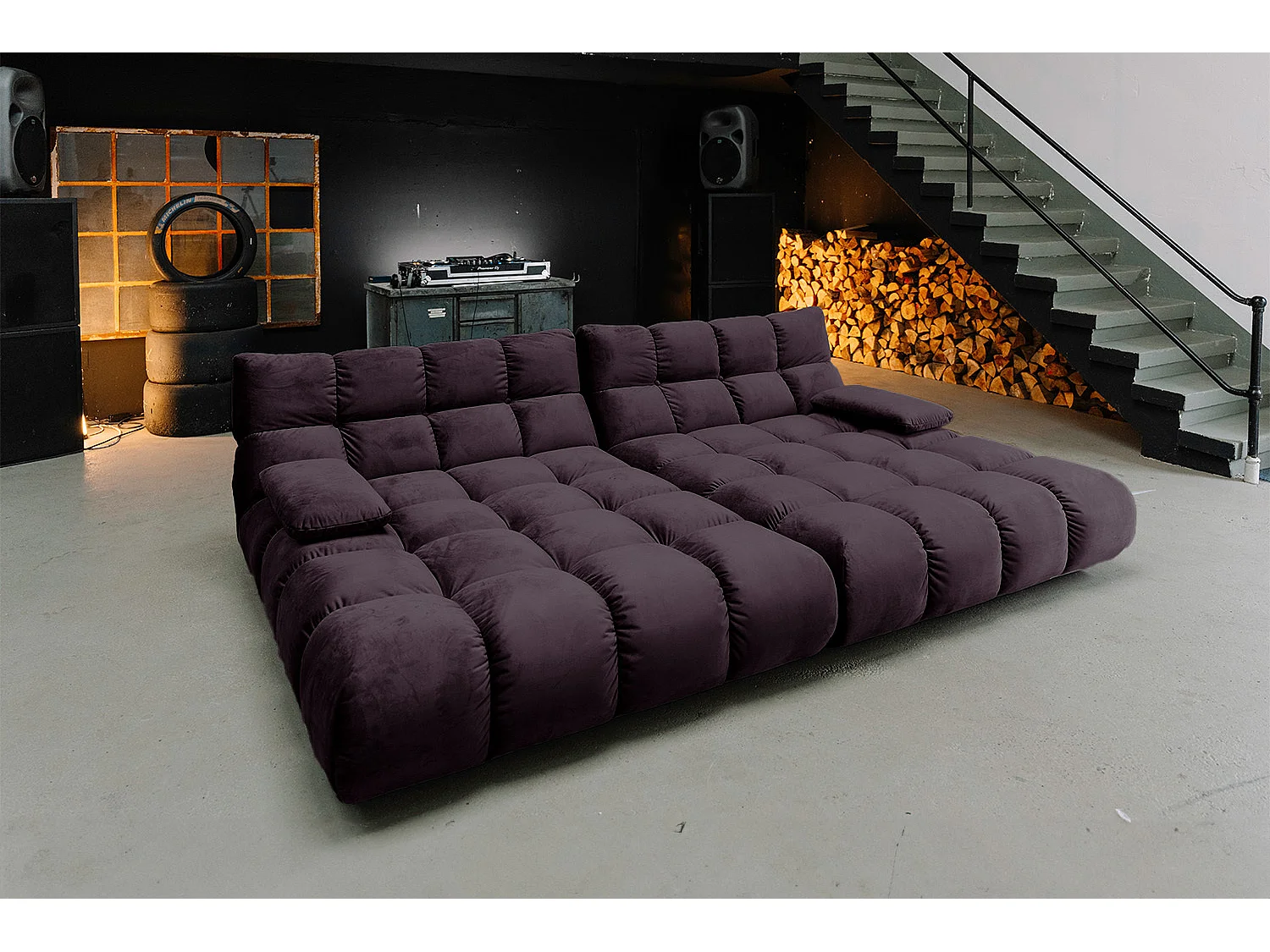 Sofá extra ancho - Violeta terciopelo - VIVIEN