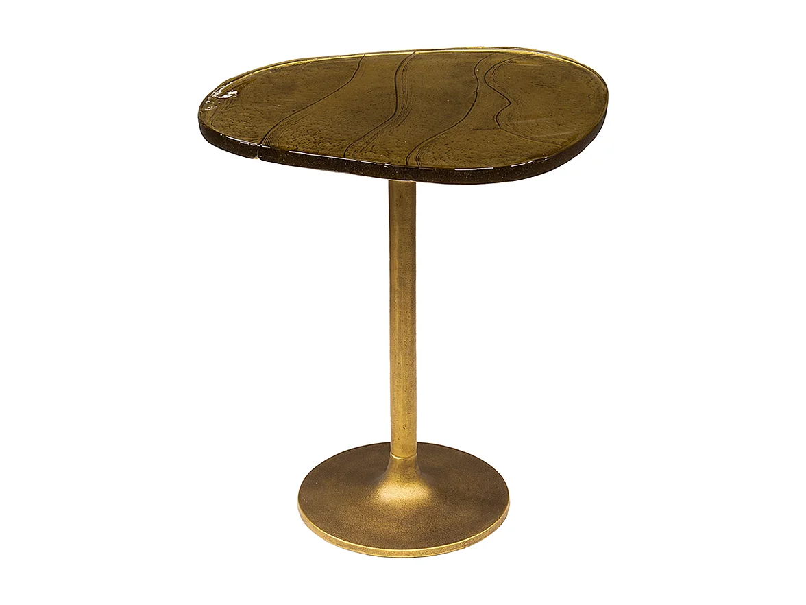 Beistelltisch - Gold Glas - 50 x 42 cm - DARI