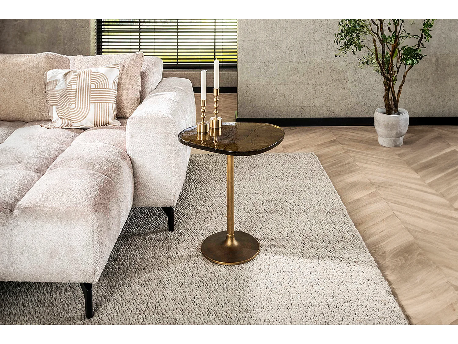 Mesa auxiliar - oro Cristal - 50 x 42 cm - DARI