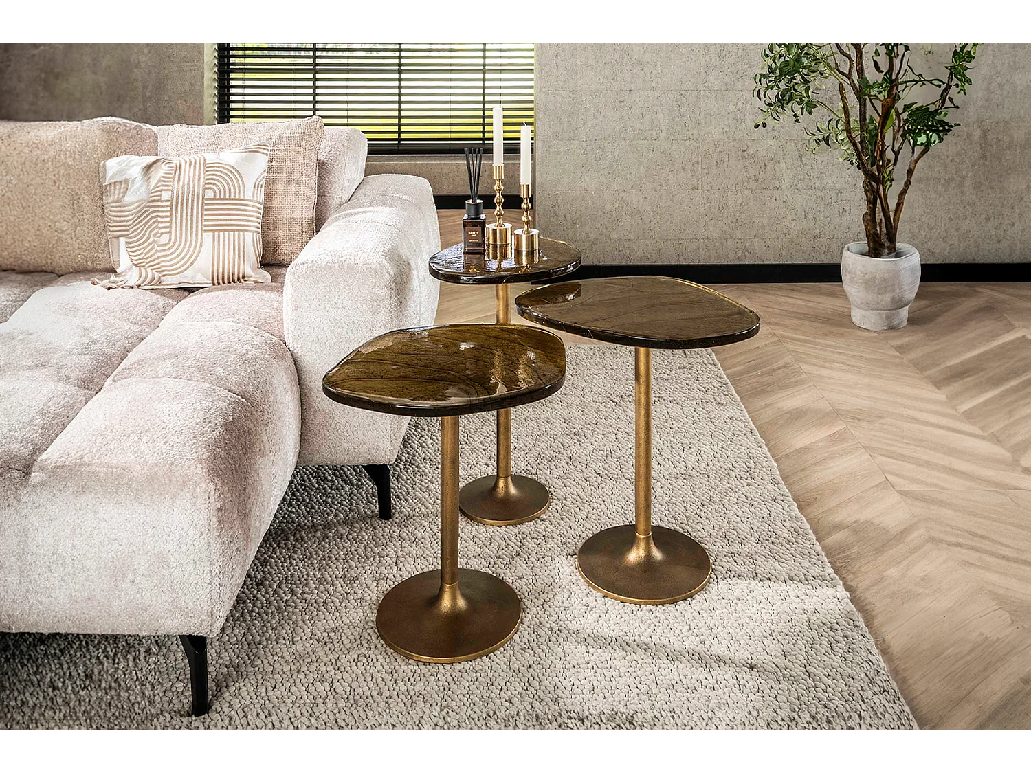 Mesa auxiliar - oro Cristal - 50 x 42 cm - DARI