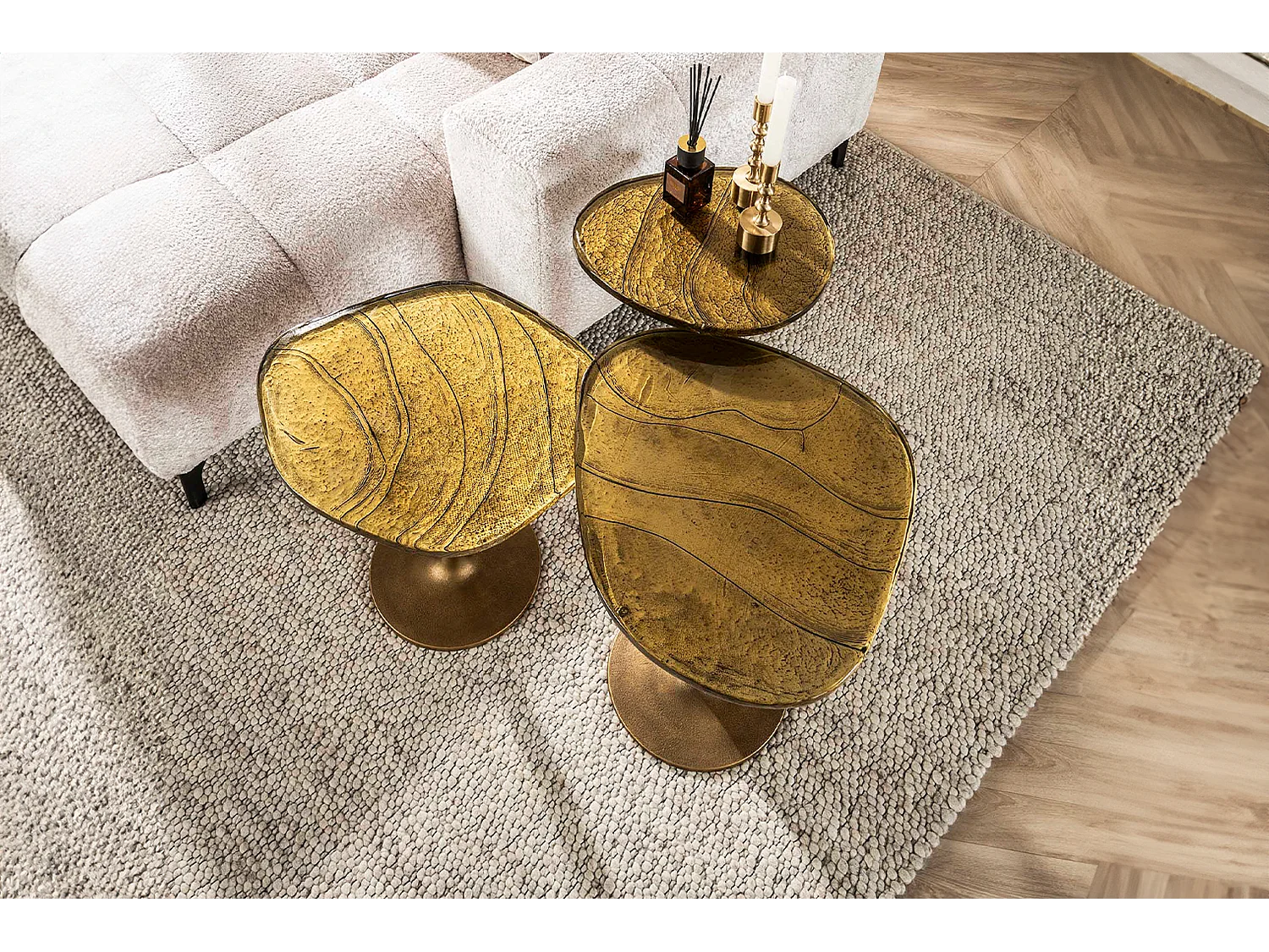 Mesa auxiliar - oro Cristal - 50 x 42 cm - DARI