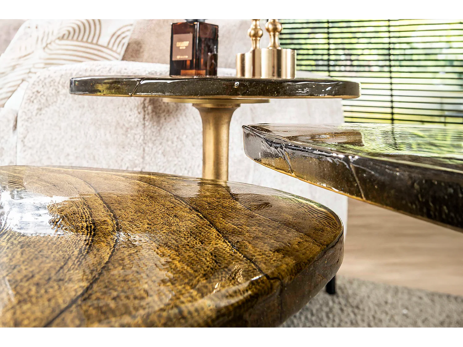 Mesa auxiliar - oro Cristal - 50 x 42 cm - DARI