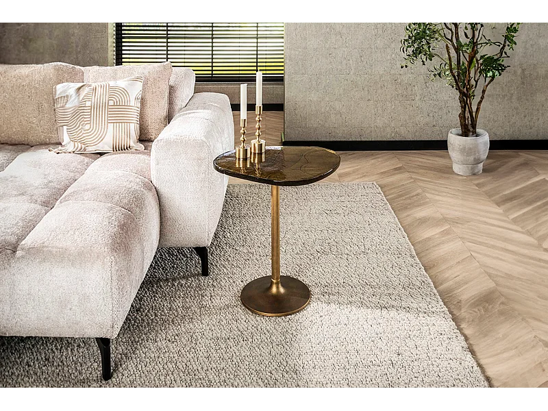 Table d'appoint - or Verre - 50 x 42 cm - DARI