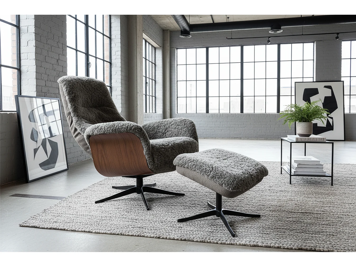 Relaxfauteuil - Lichtgrijs Schapenvacht - SILVA