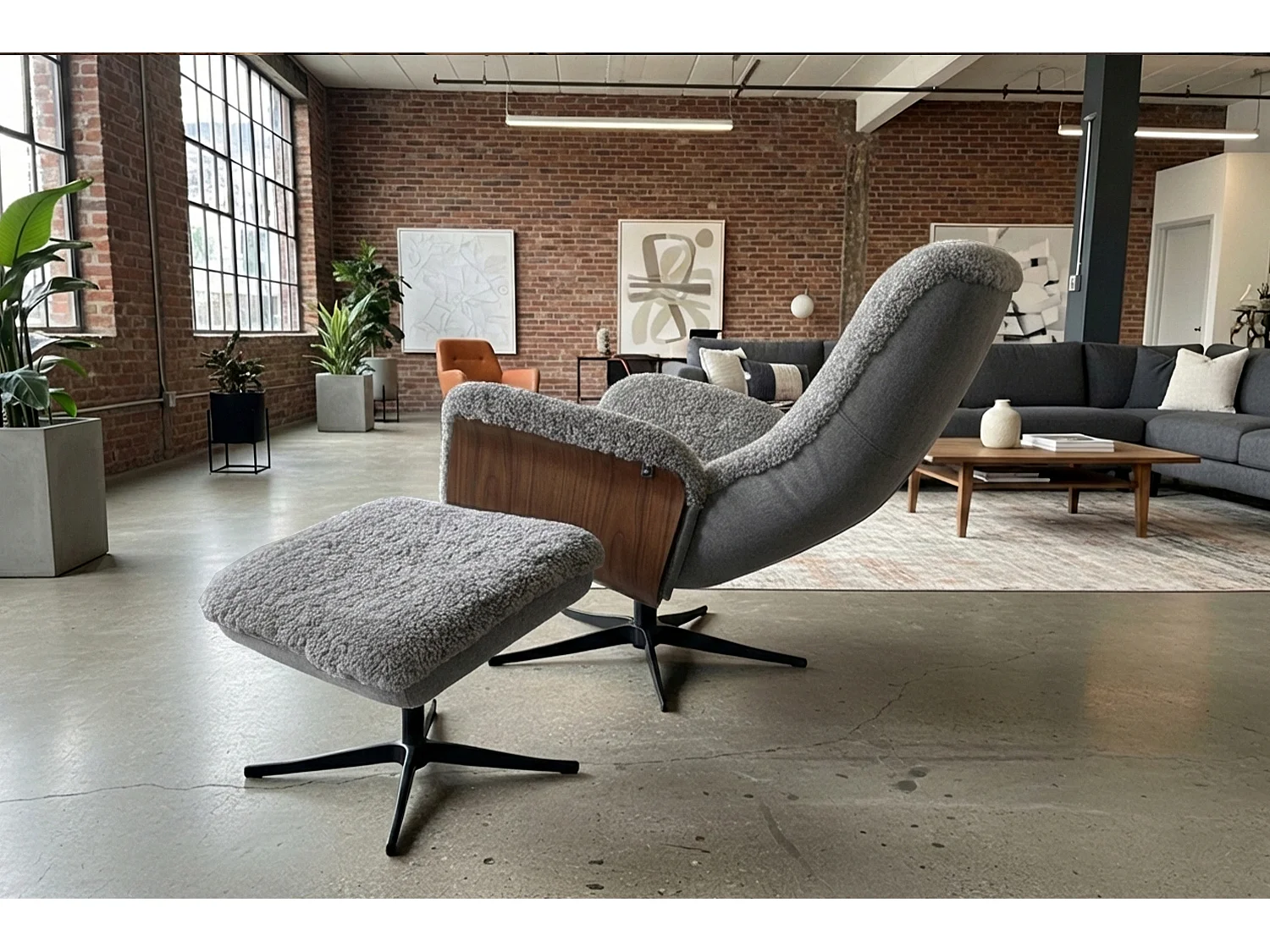 Sillones relax - gris claro Piel de oveja - SILVA