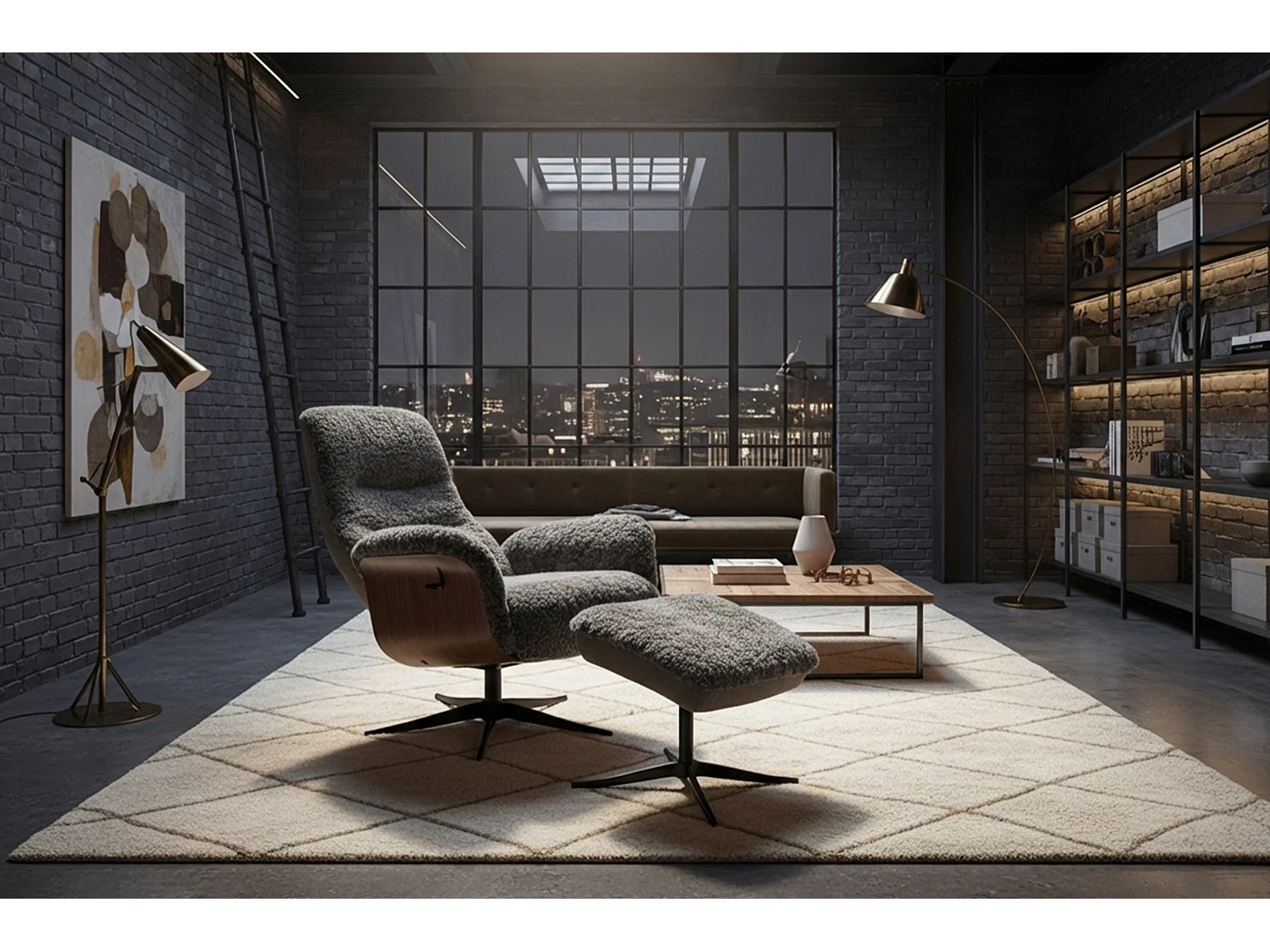 Sillones relax - gris claro Piel de oveja - SILVA