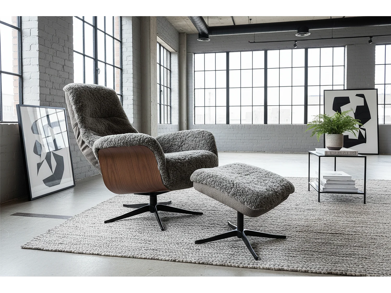 Relaxfauteuil - Lichtgrijs Schapenvacht - SILVA