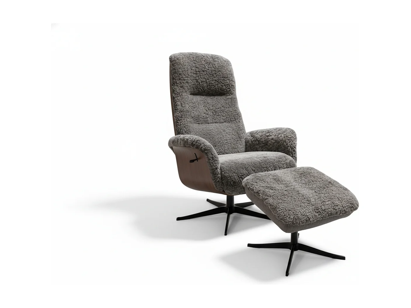 Poltrona relax - grigio chiaro Pelle di pecora - SILVA