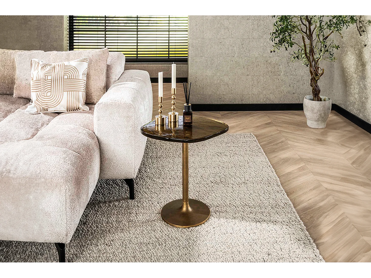 Mesa auxiliar - oro Cristal - 53 x 42 cm - DARI