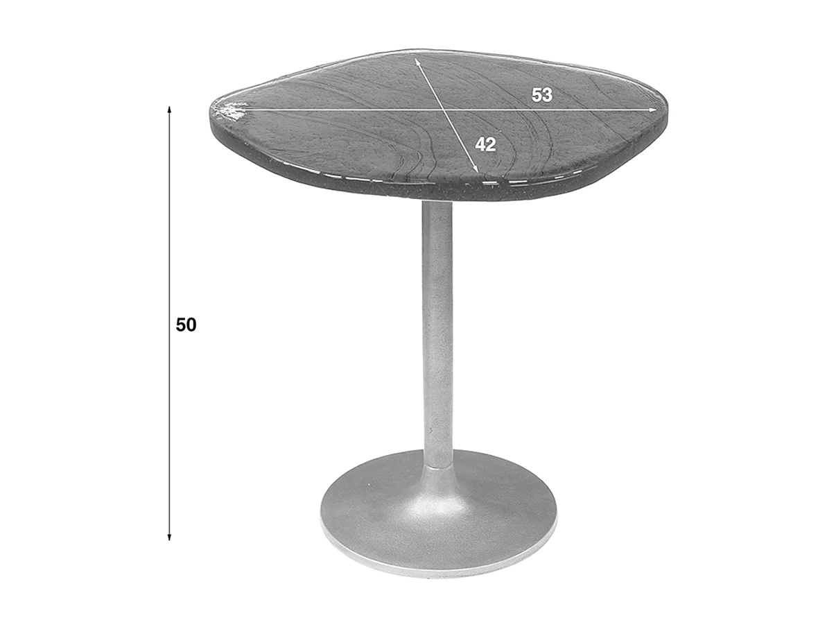 Mesa auxiliar - oro Cristal - 53 x 42 cm - DARI